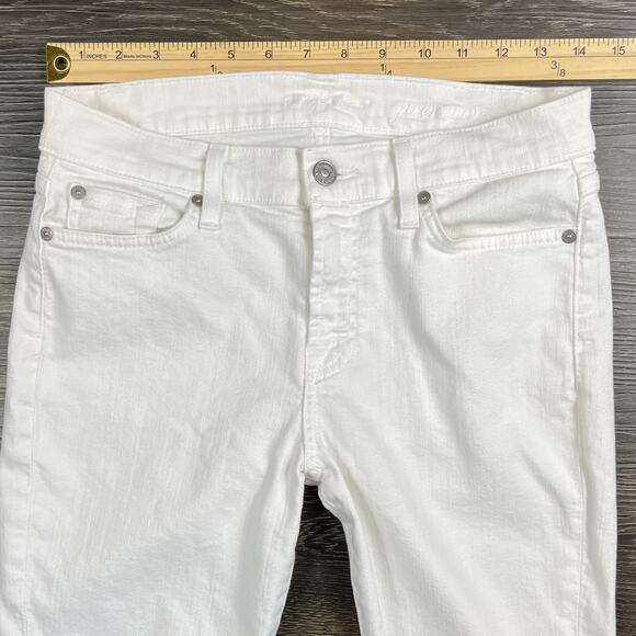 7 For All Mankind Jeans Womens 28x30 Gwenevere White Skinny Stretch Denim - Picture 10 of 11